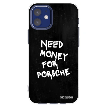 Picasee silikonska prozirna maskica za Apple iPhone 12 mini - Black Dollar