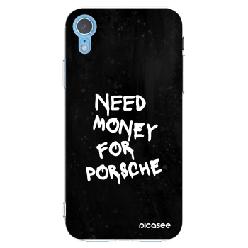 Picasee silikonska prozirna maskica za Apple iPhone XR - Black Dollar