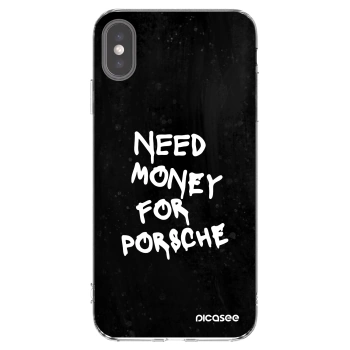 Picasee silikonska prozirna maskica za Apple iPhone XS Max - Black Dollar