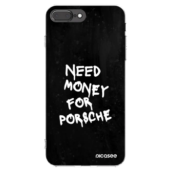 Picasee silikonska prozirna maskica za Apple iPhone 7 Plus - Black Dollar
