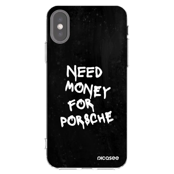 Picasee silikonska prozirna maskica za Apple iPhone X/XS - Black Dollar
