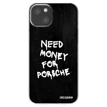 Picasee silikonska prozirna maskica za Apple iPhone 15 Plus - Black Dollar
