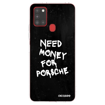 Picasee silikonska prozirna maskica za Samsung Galaxy A21s - Black Dollar