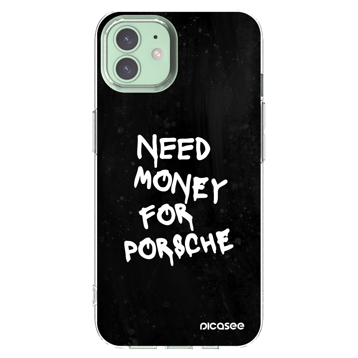Picasee silikonska prozirna maskica za Apple iPhone 12 - Black Dollar
