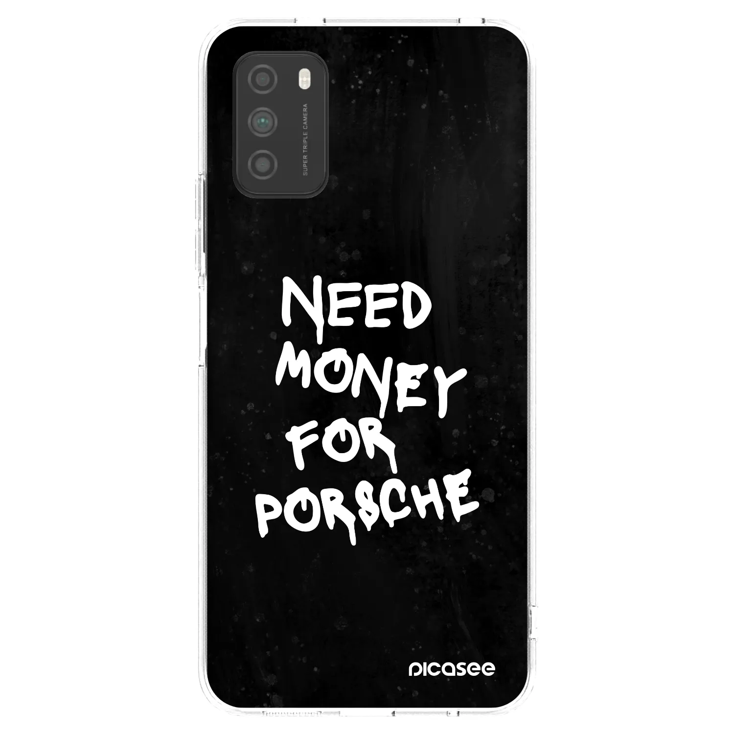 Picasee silikonska prozirna maskica za Xiaomi Poco M3 - Black Dollar