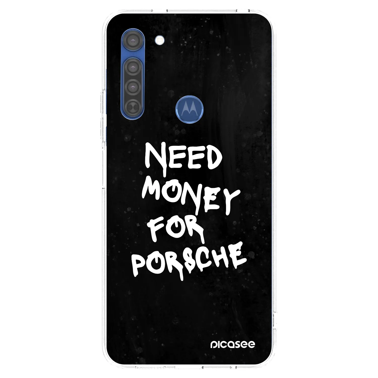 Picasee silikonska prozirna maskica za Motorola Moto G8 - Black Dollar