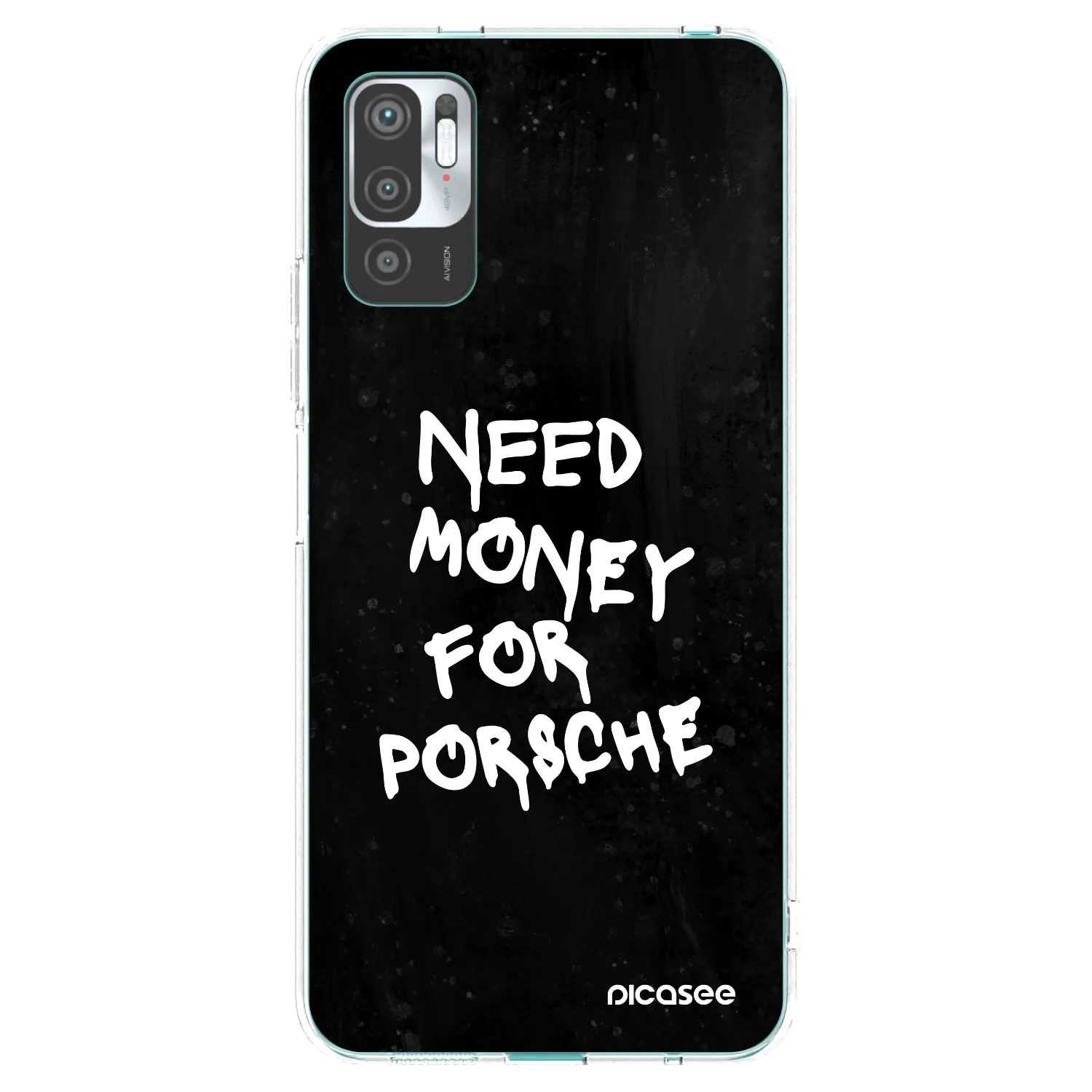 Picasee silikonska prozirna maskica za Xiaomi Redmi Note 10 5G - Black Dollar