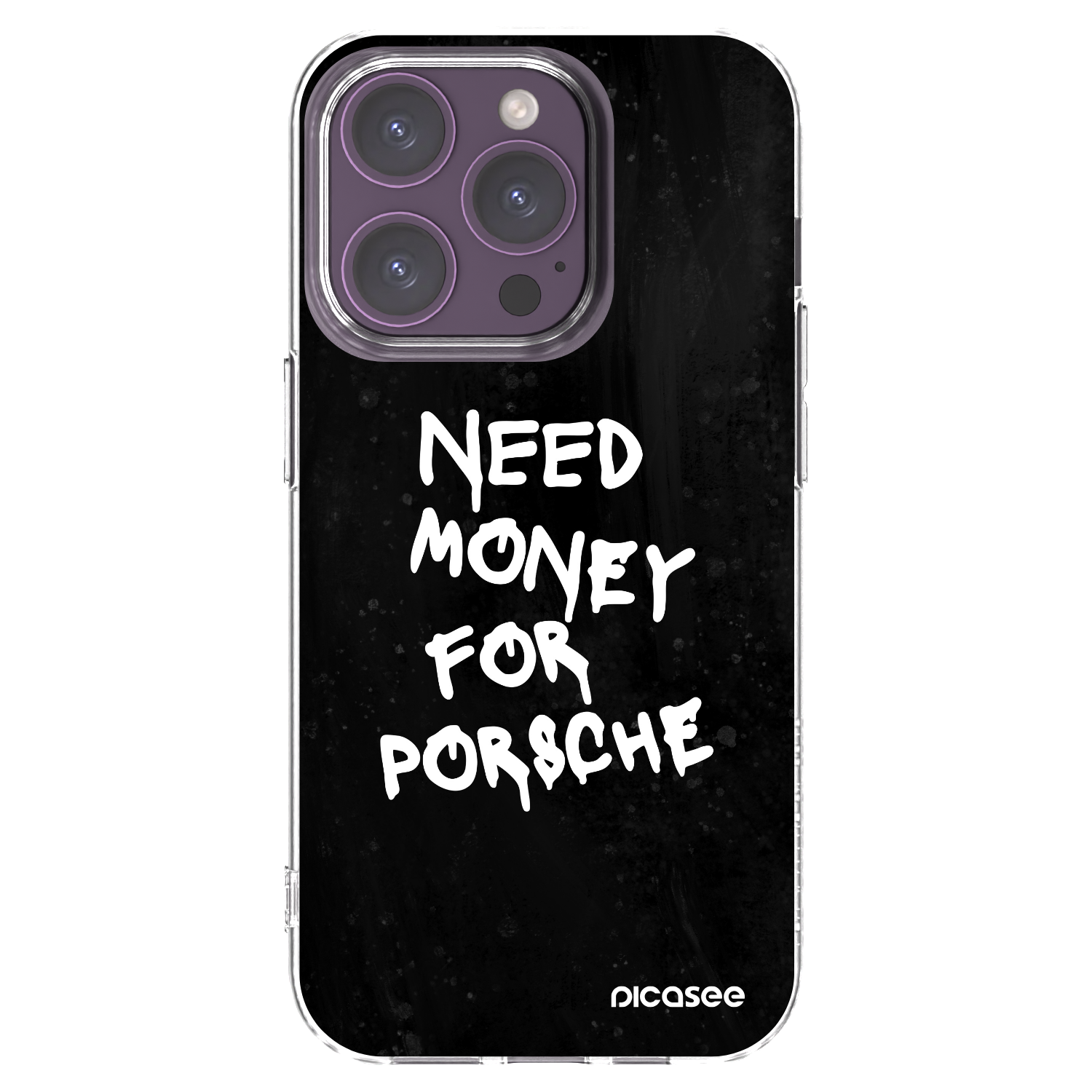 Picasee silikonska prozirna maskica za Apple iPhone 14 Pro - Black Dollar