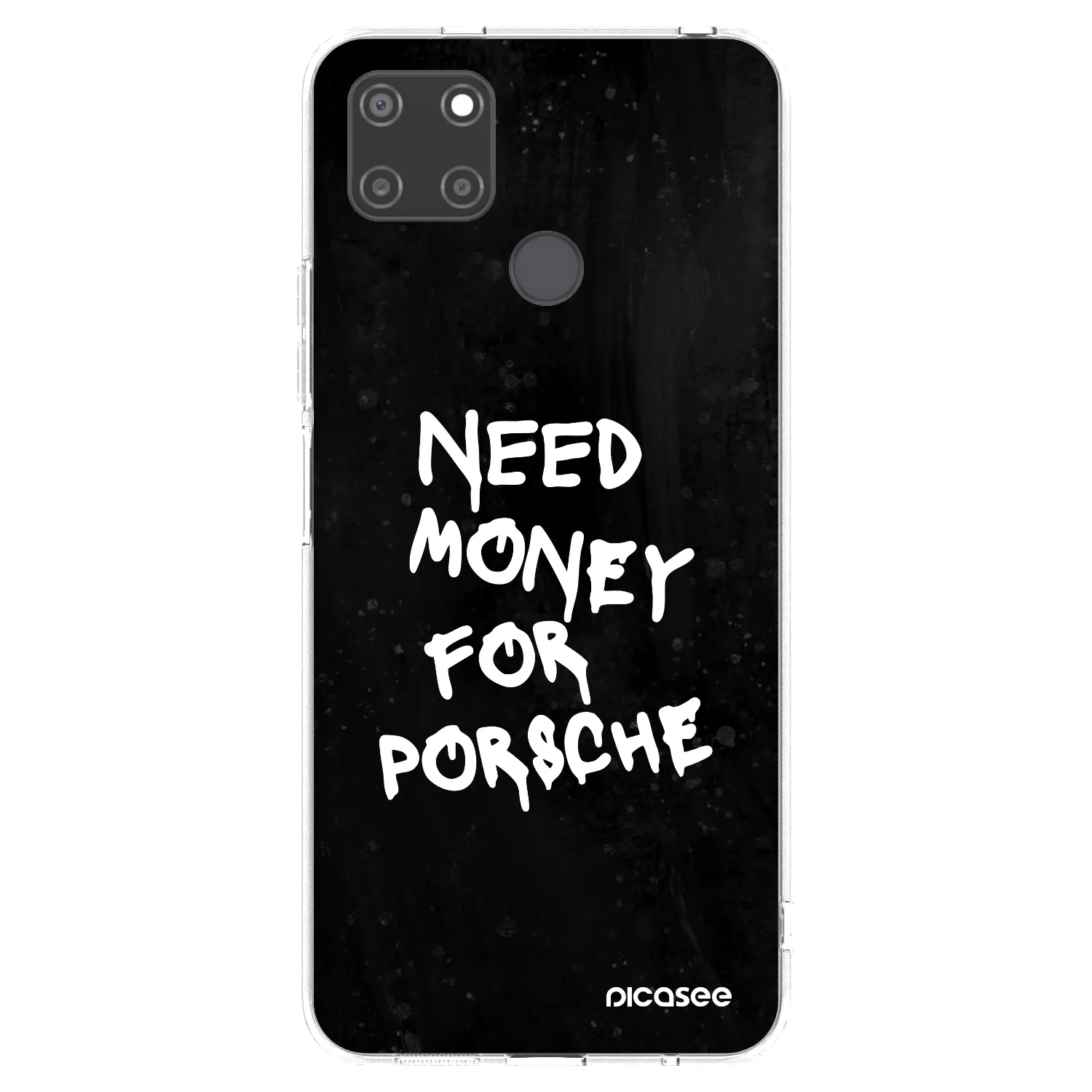 Picasee silikonska prozirna maskica za Realme C21Y - Black Dollar