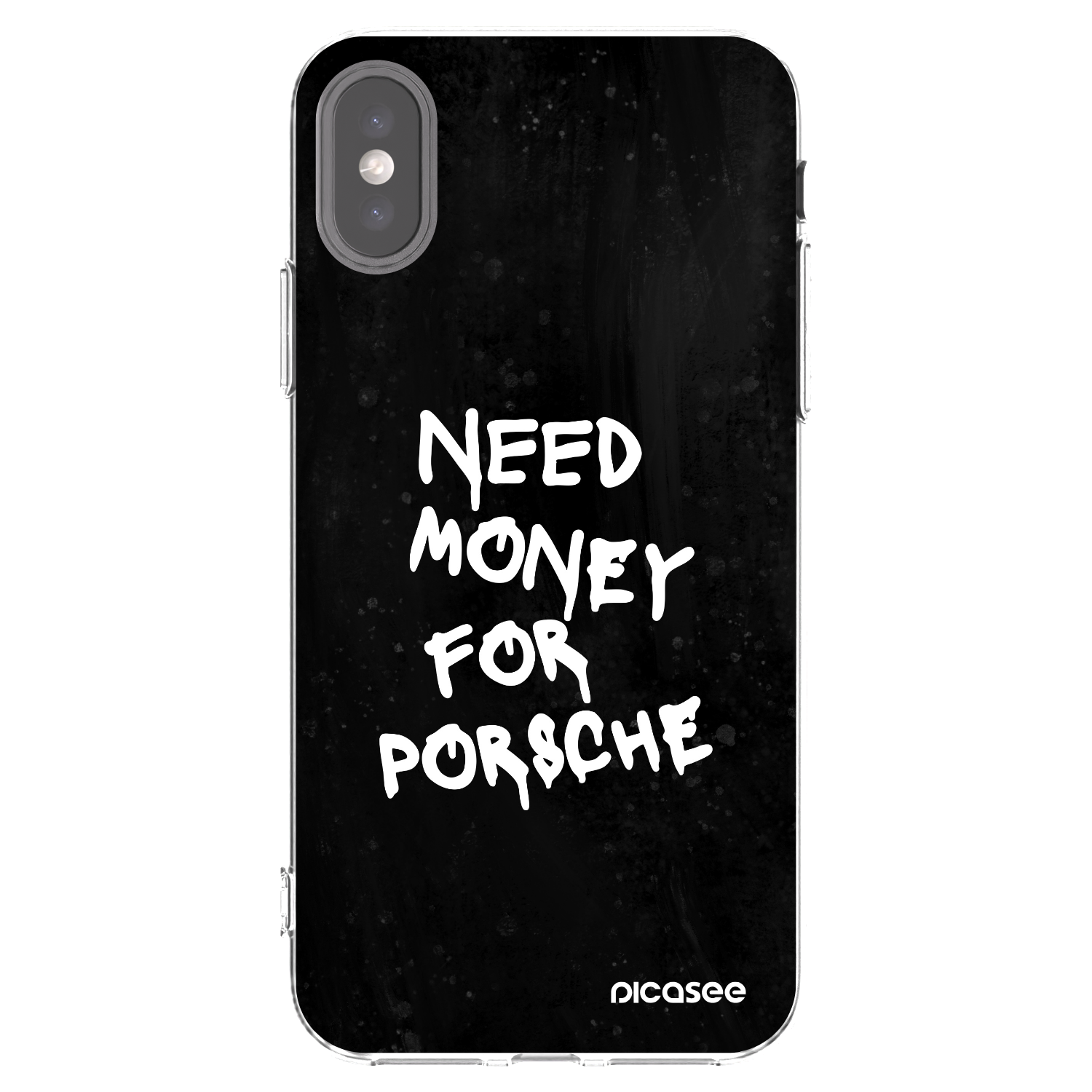 Picasee silikonska prozirna maskica za Apple iPhone X/XS - Black Dollar