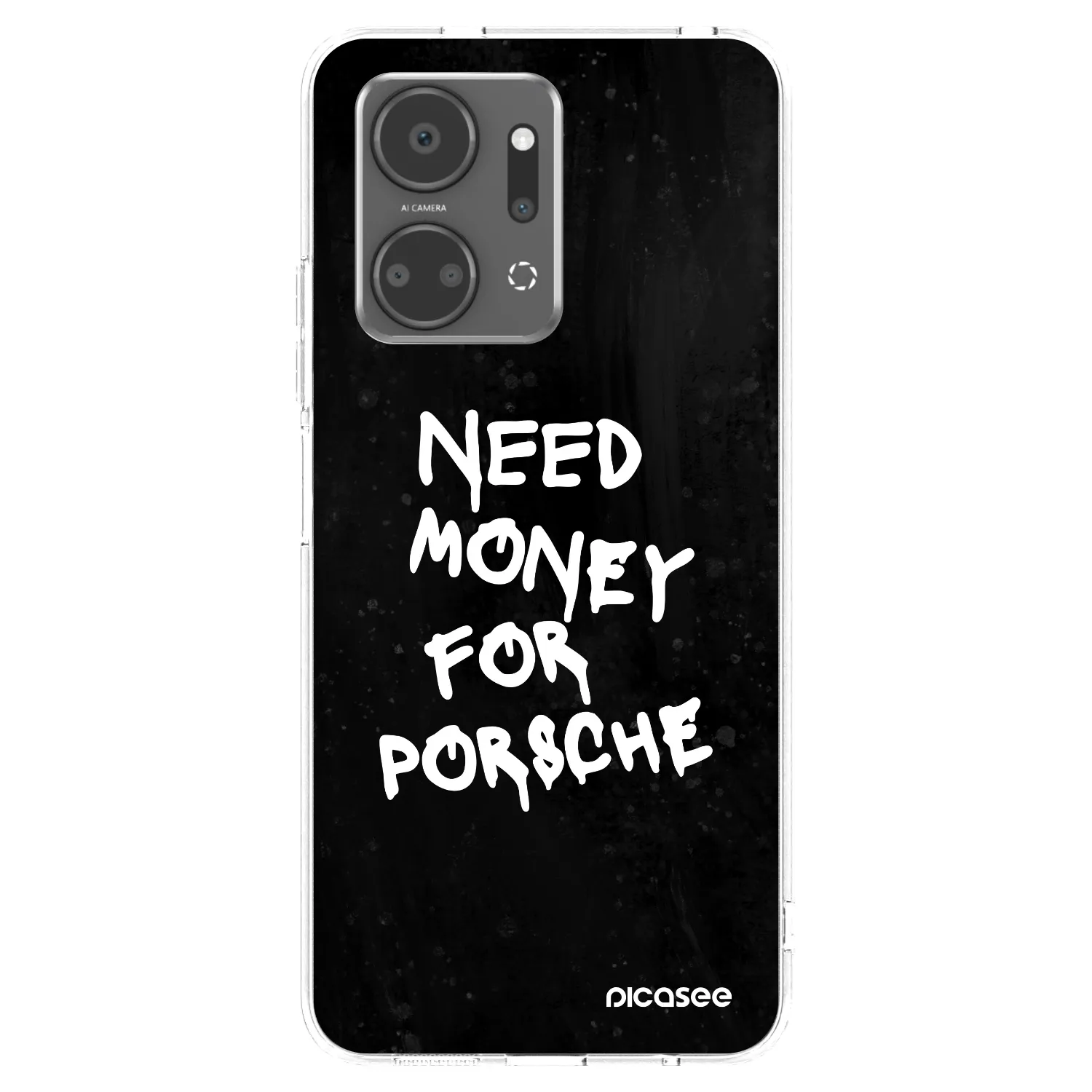 Picasee silikonska prozirna maskica za Honor X7a - Black Dollar