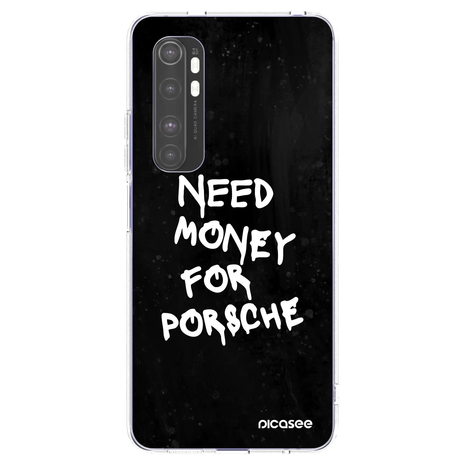 Picasee silikonska prozirna maskica za Xiaomi Mi Note 10 Lite - Black Dollar