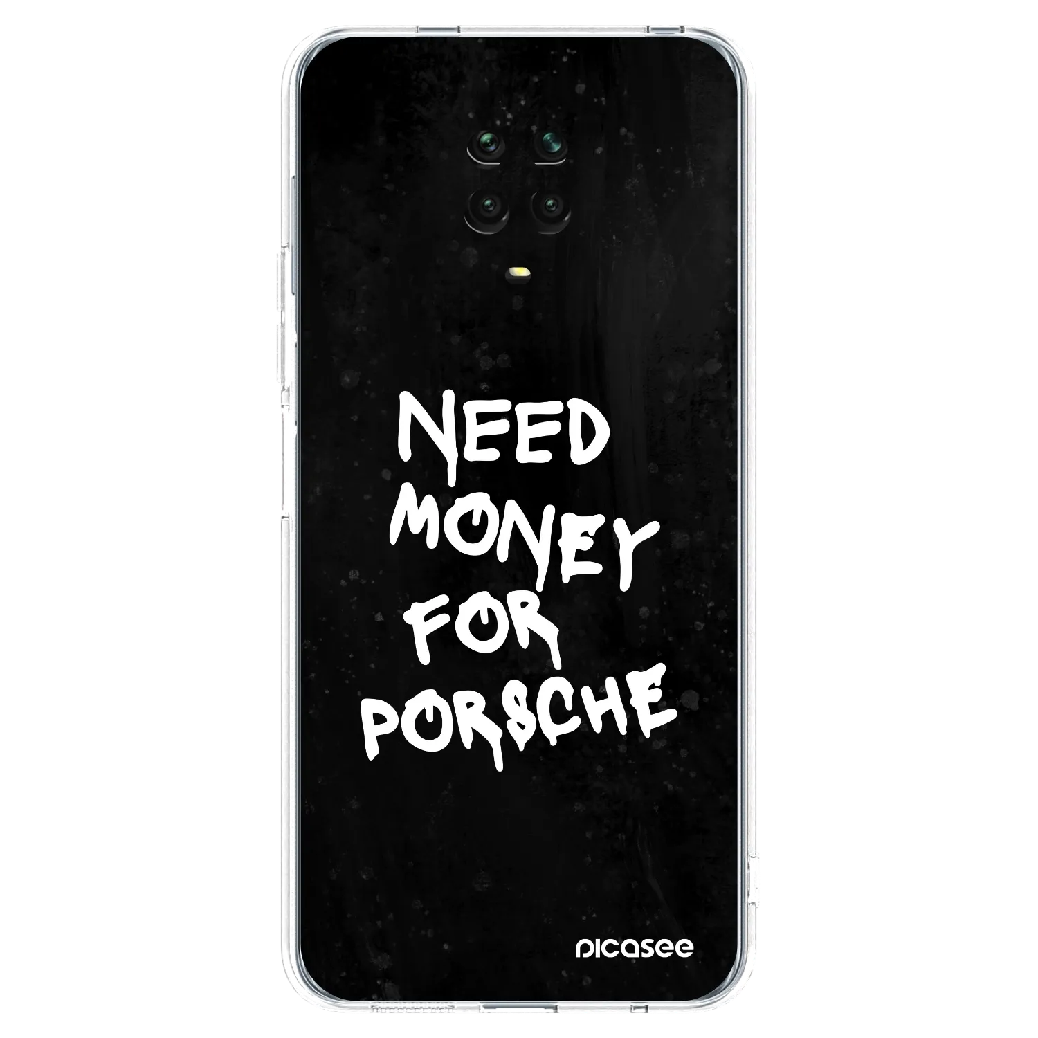 Picasee silikonska prozirna maskica za Xiaomi Redmi Note 9S - Black Dollar