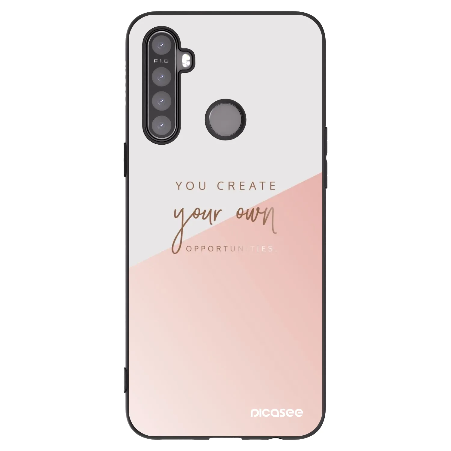 Picasee crna silikonska maskica za Realme 5 - You create your own opportunities