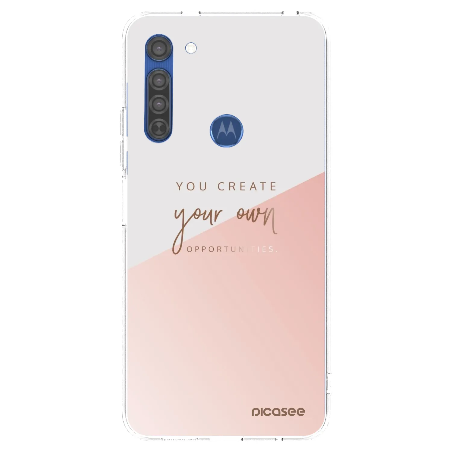 Picasee silikonska prozirna maskica za Motorola Moto G8 - You create your own opportunities