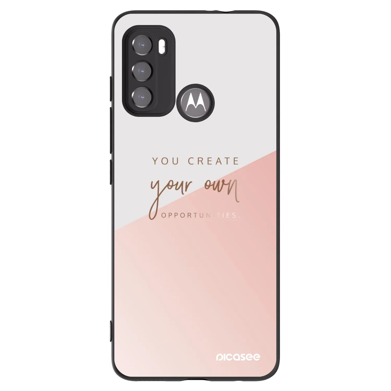 Picasee crna silikonska maskica za Motorola Moto G60 - You create your own opportunities