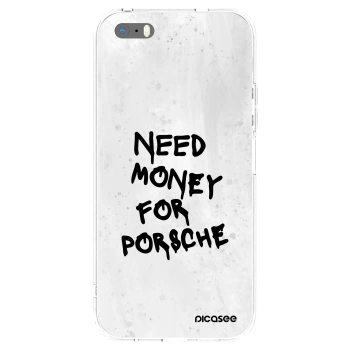 Picasee silikonska prozirna maskica za Apple iPhone 5/5S/SE - White Dollar