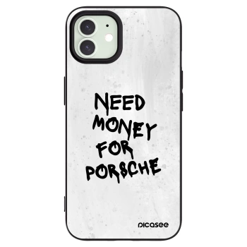 Picasee crna silikonska maskica za Apple iPhone 12 - White Dollar