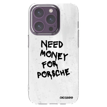 Picasee silikonska prozirna maskica za Apple iPhone 14 Pro - White Dollar