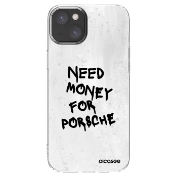 Picasee silikonska prozirna maskica za Apple iPhone 15 Plus - White Dollar