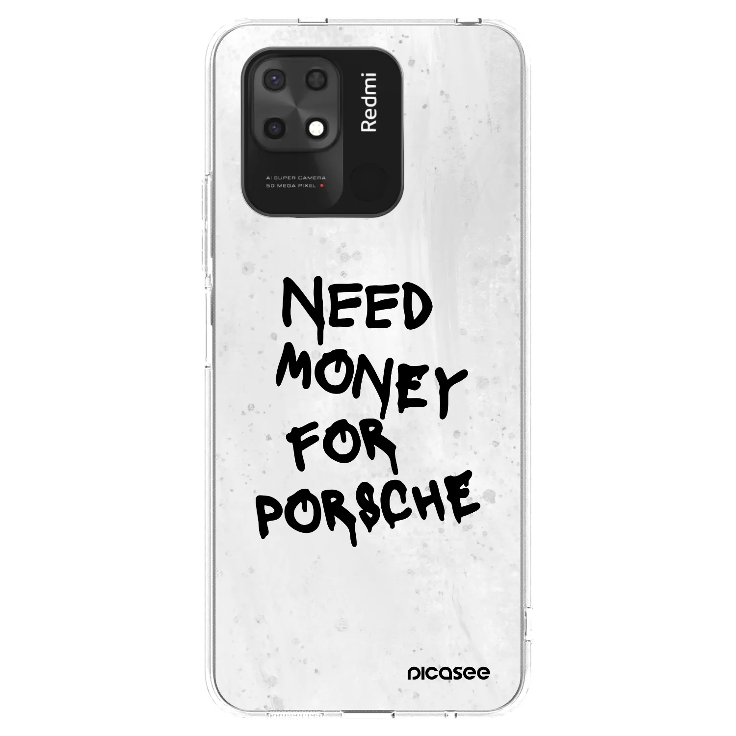 Picasee silikonska prozirna maskica za Xiaomi Redmi 10C - White Dollar