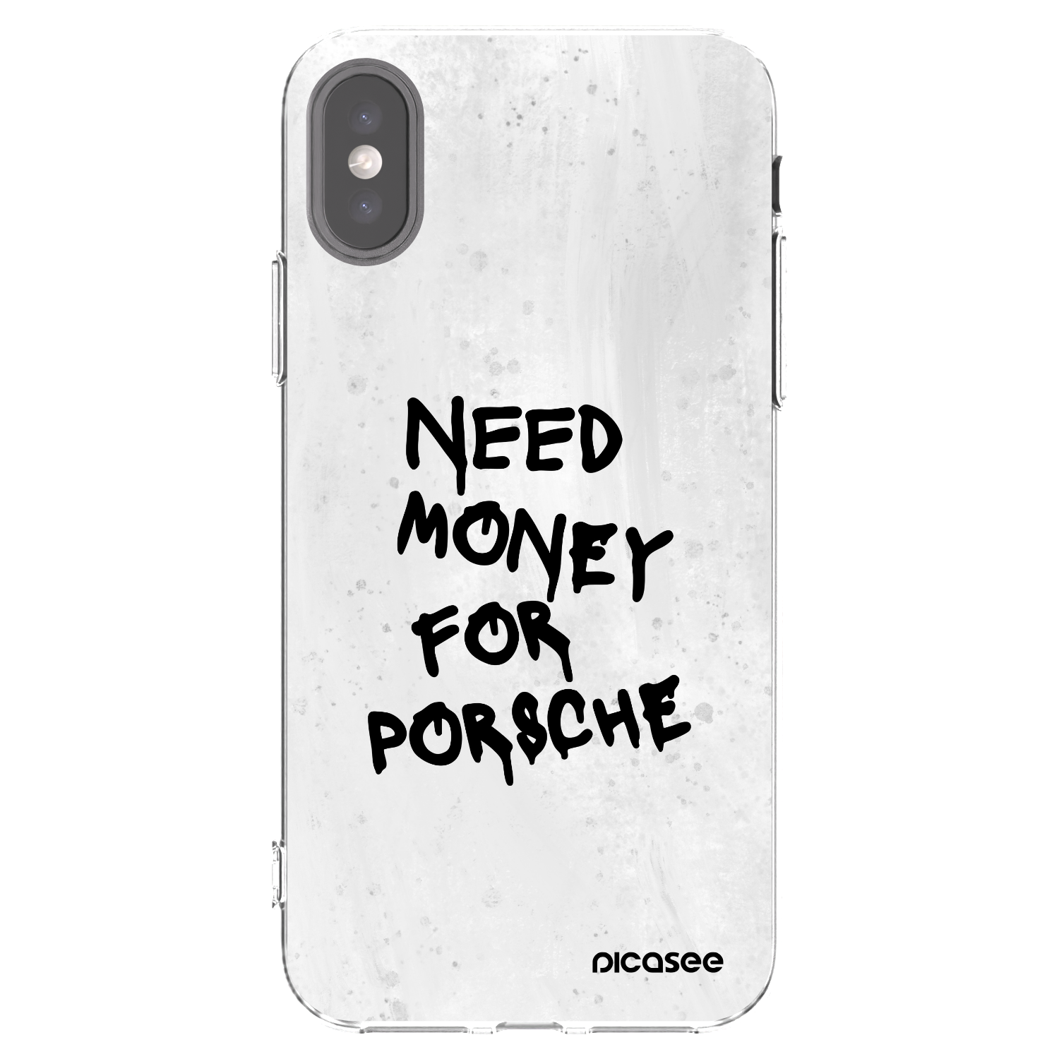 Picasee silikonska prozirna maskica za Apple iPhone X/XS - White Dollar
