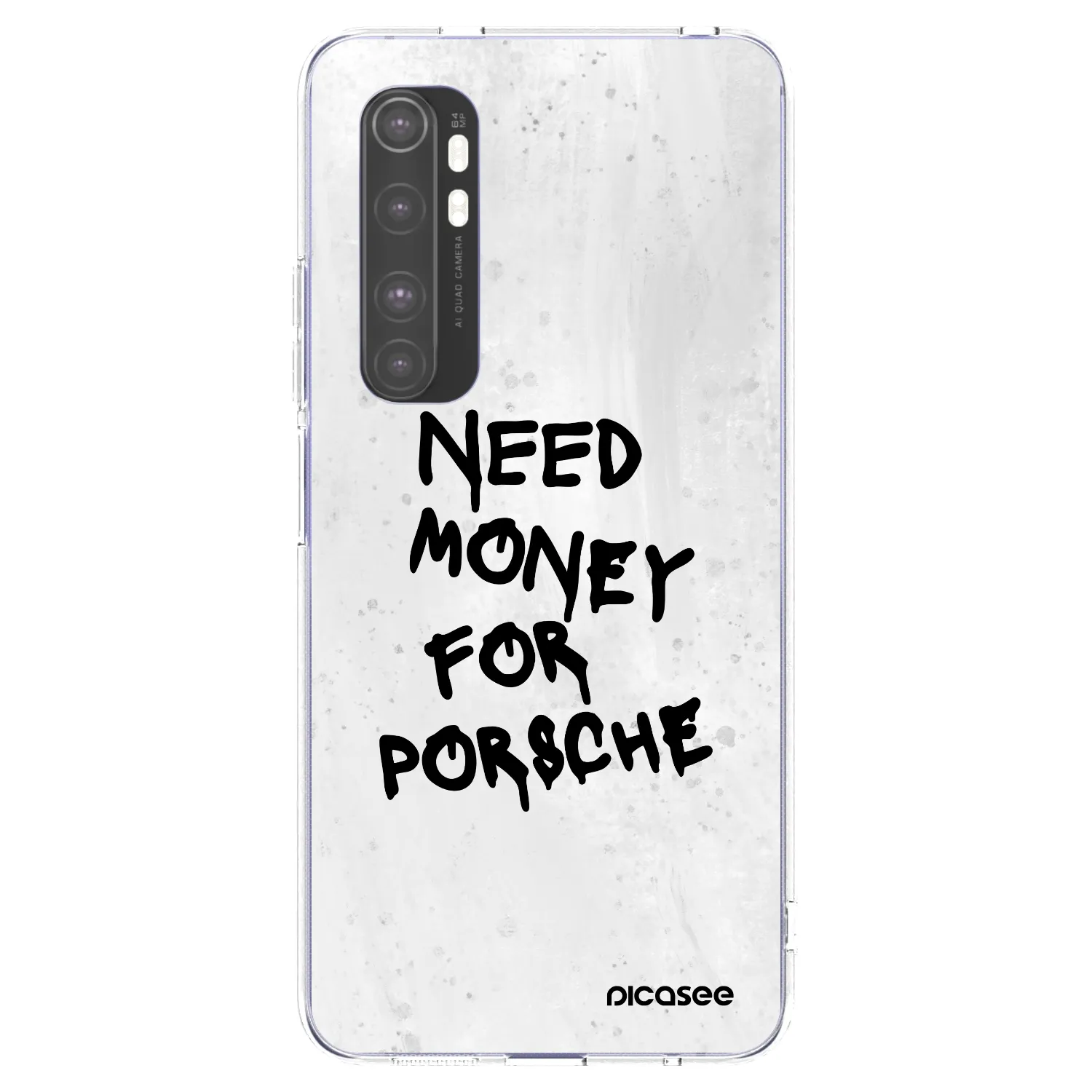 Picasee silikonska prozirna maskica za Xiaomi Mi Note 10 Lite - White Dollar