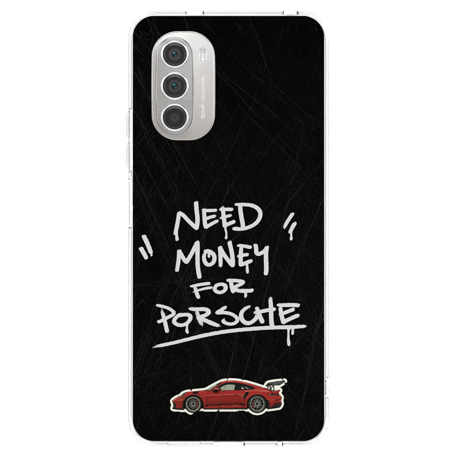 Picasee silikonska prozirna maskica za Motorola Moto G51 - Dark Racer