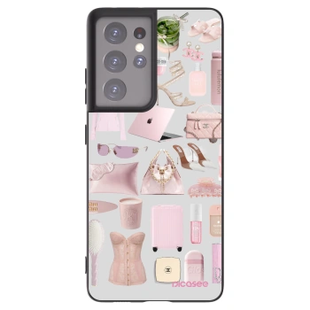 Picasee crna silikonska maskica za Samsung Galaxy S21 Ultra 5G G998B - Glam Babe