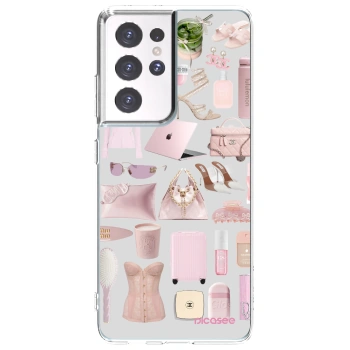 Picasee silikonska prozirna maskica za Samsung Galaxy S21 Ultra 5G G998B - Glam Babe