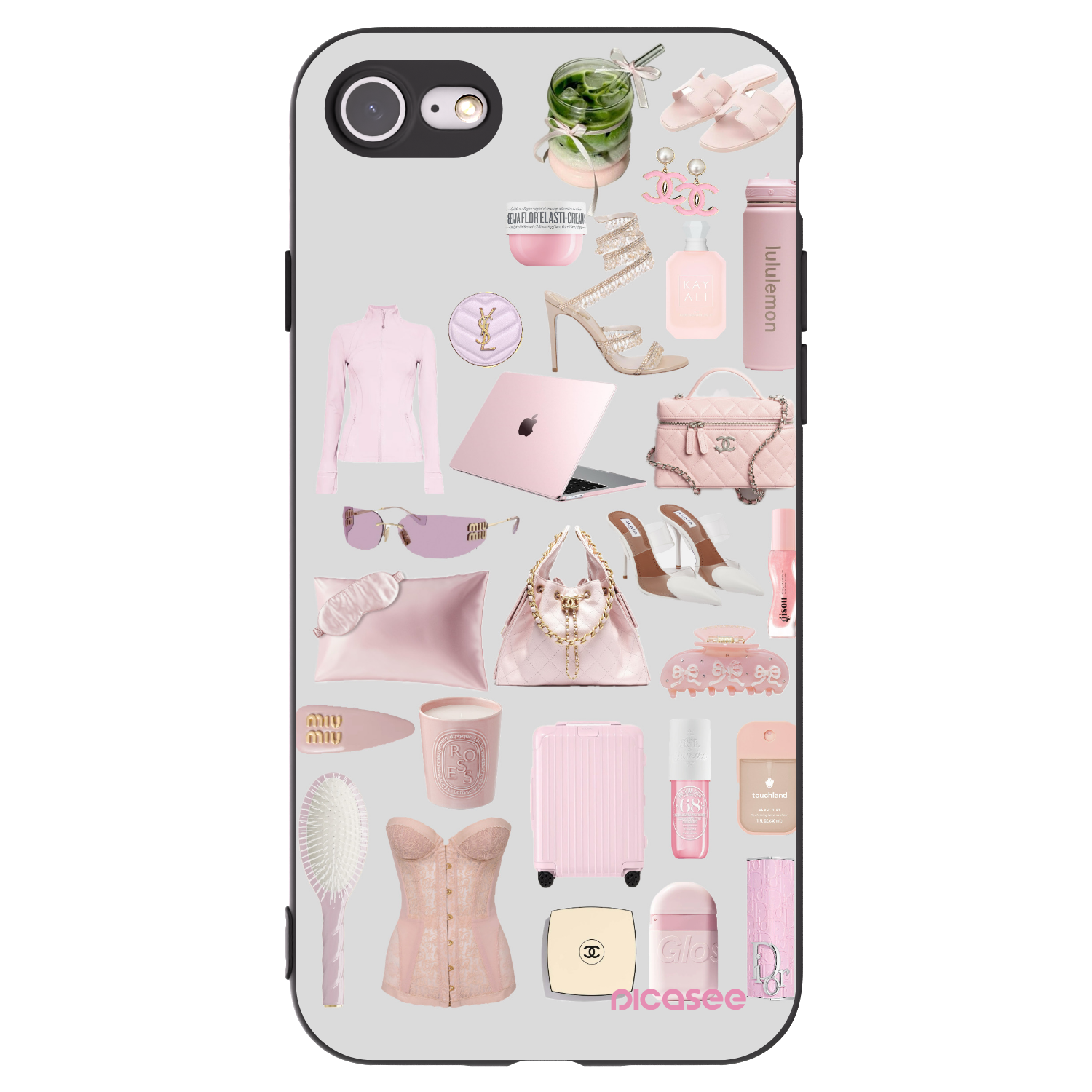 Picasee crna silikonska maskica za Apple iPhone 8 - Glam Babe