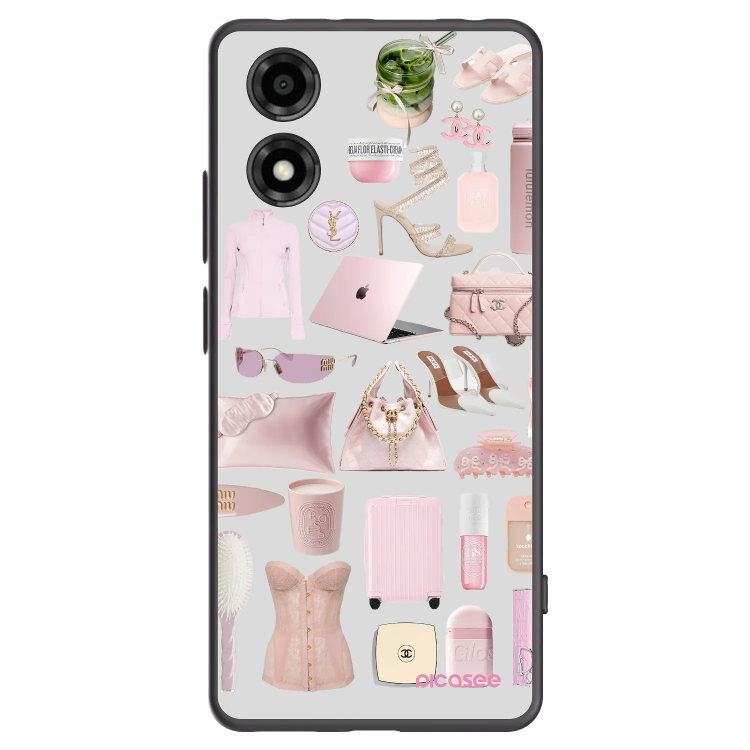 Picasee crna silikonska maskica za Motorola Moto E14 - Glam Babe