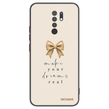 Picasee crna silikonska maskica za Xiaomi Redmi 9 - Golden Dream