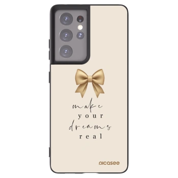 Picasee crna silikonska maskica za Samsung Galaxy S21 Ultra 5G G998B - Golden Dream