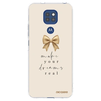 Picasee silikonska prozirna maskica za Motorola Moto G9 Play - Golden Dream