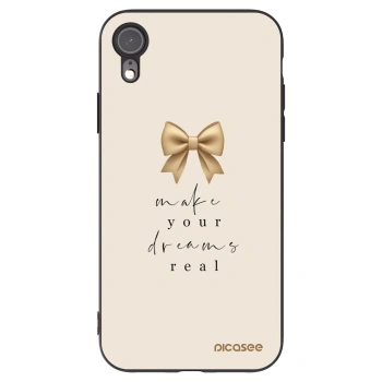 Picasee crna silikonska maskica za Apple iPhone XR - Golden Dream