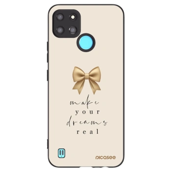 Picasee crna silikonska maskica za Realme C21Y - Golden Dream