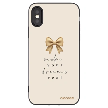 Picasee crna silikonska maskica za Apple iPhone X/XS - Golden Dream