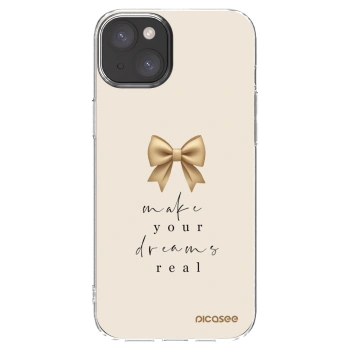 Picasee silikonska prozirna maskica za Apple iPhone 15 Plus - Golden Dream