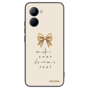 Picasee crna silikonska maskica za Realme C33 (2023) - Golden Dream