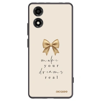 Picasee crna silikonska maskica za Motorola Moto E14 - Golden Dream
