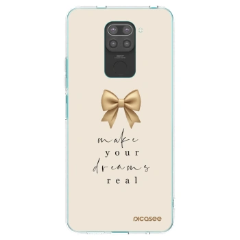 Picasee crna silikonska maskica za Xiaomi Redmi Note 9 - Golden Dream
