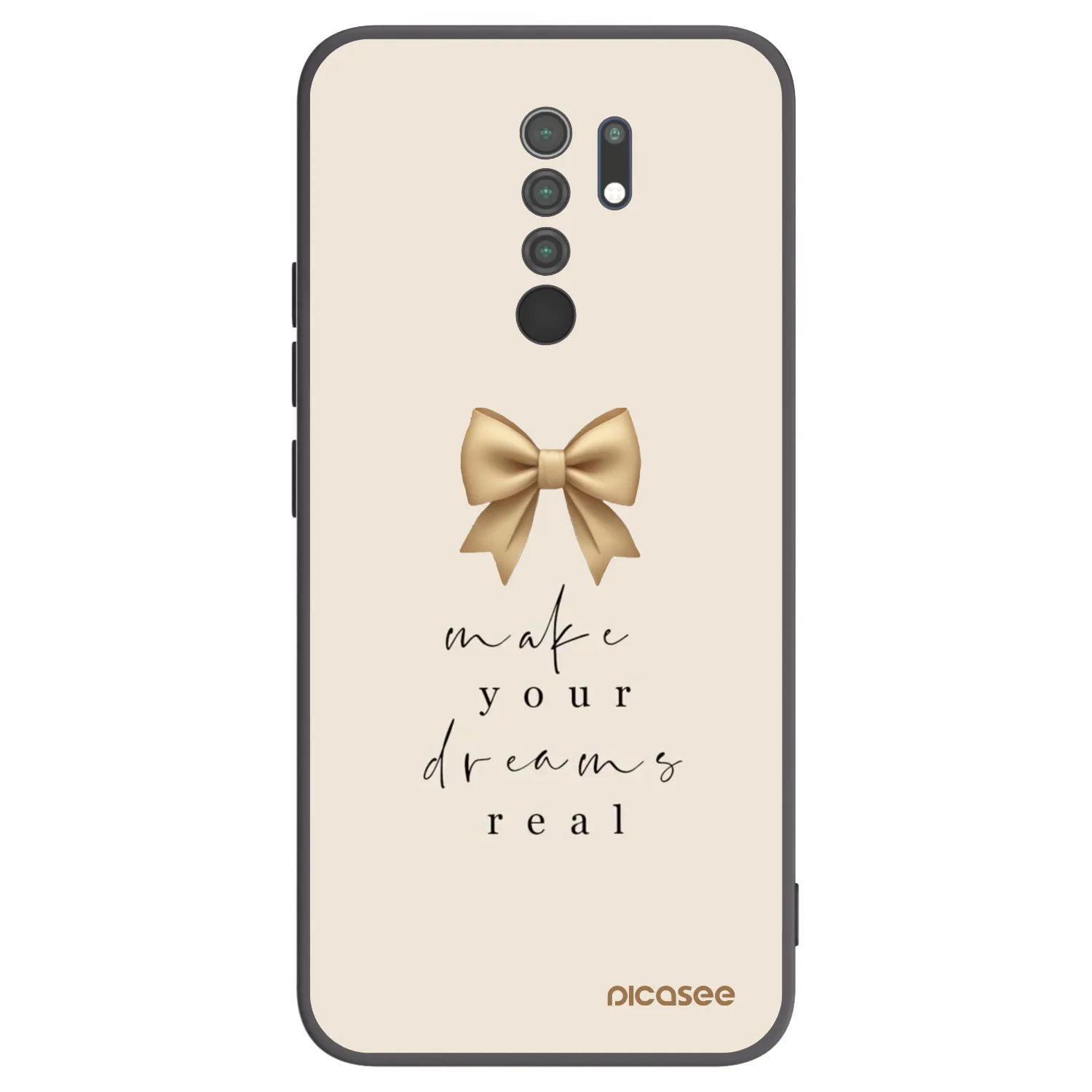 Picasee crna silikonska maskica za Xiaomi Redmi 9 - Golden Dream