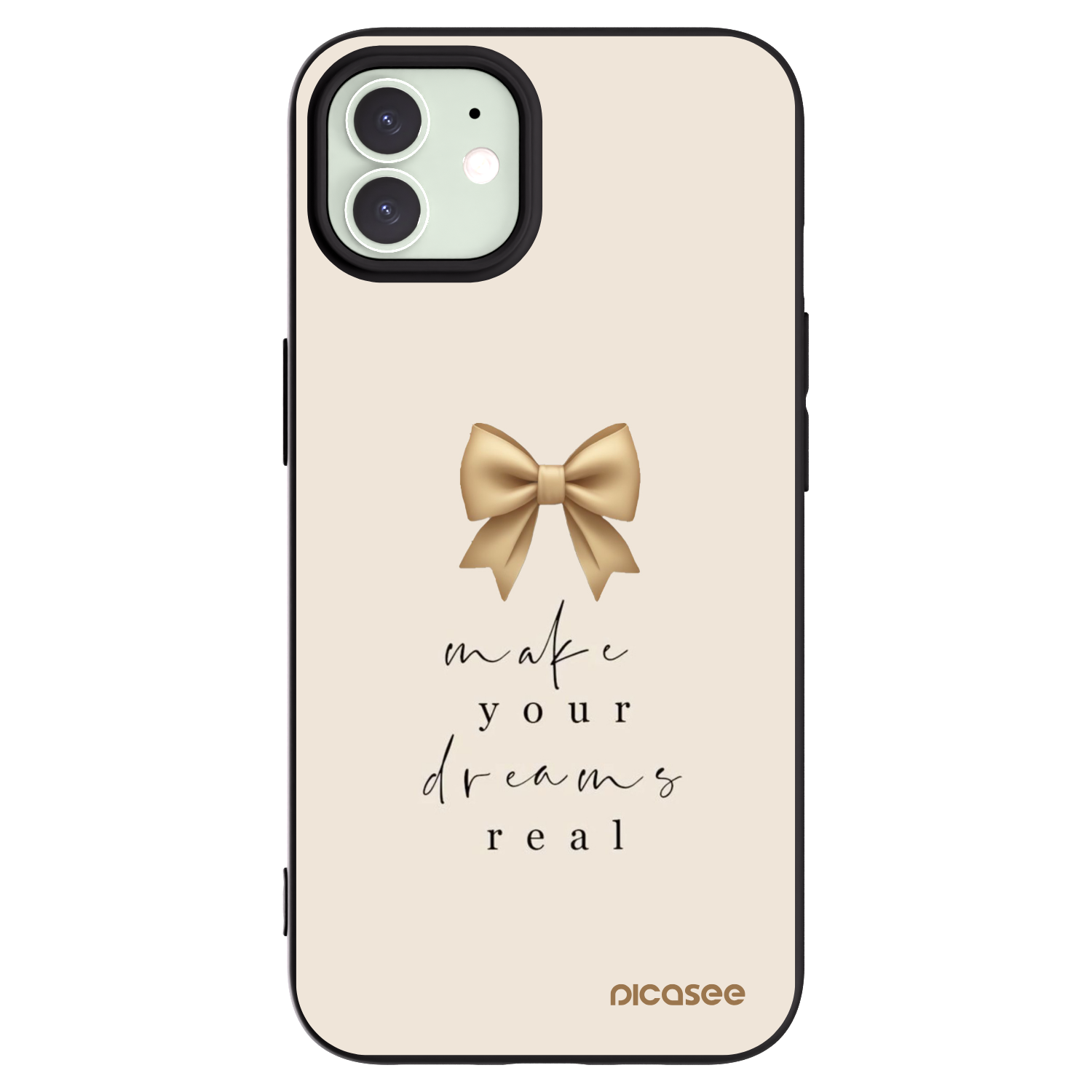 Picasee crna silikonska maskica za Apple iPhone 12 - Golden Dream