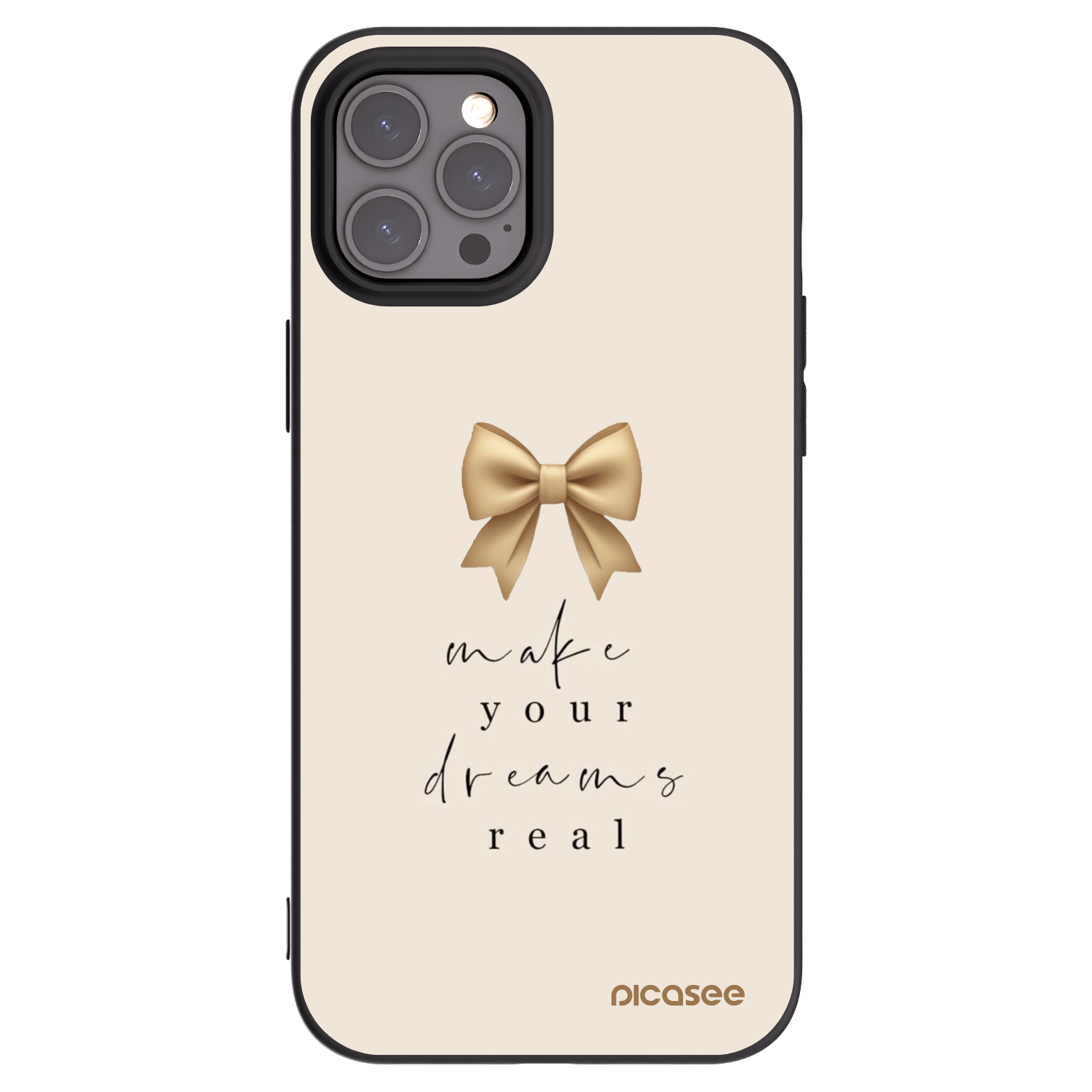 Picasee crna silikonska maskica za Apple iPhone 12 Pro Max - Golden Dream