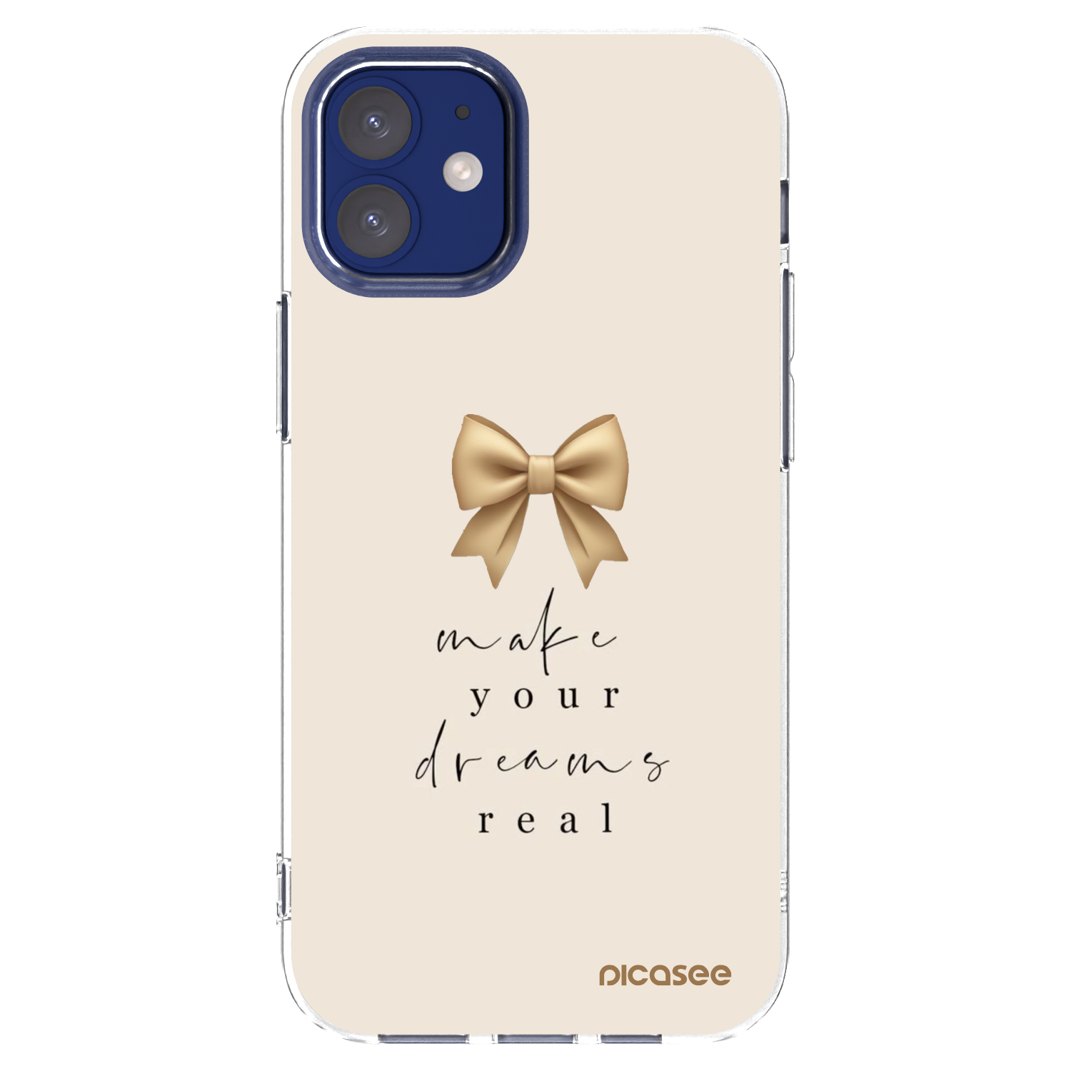 Picasee silikonska prozirna maskica za Apple iPhone 12 mini - Golden Dream