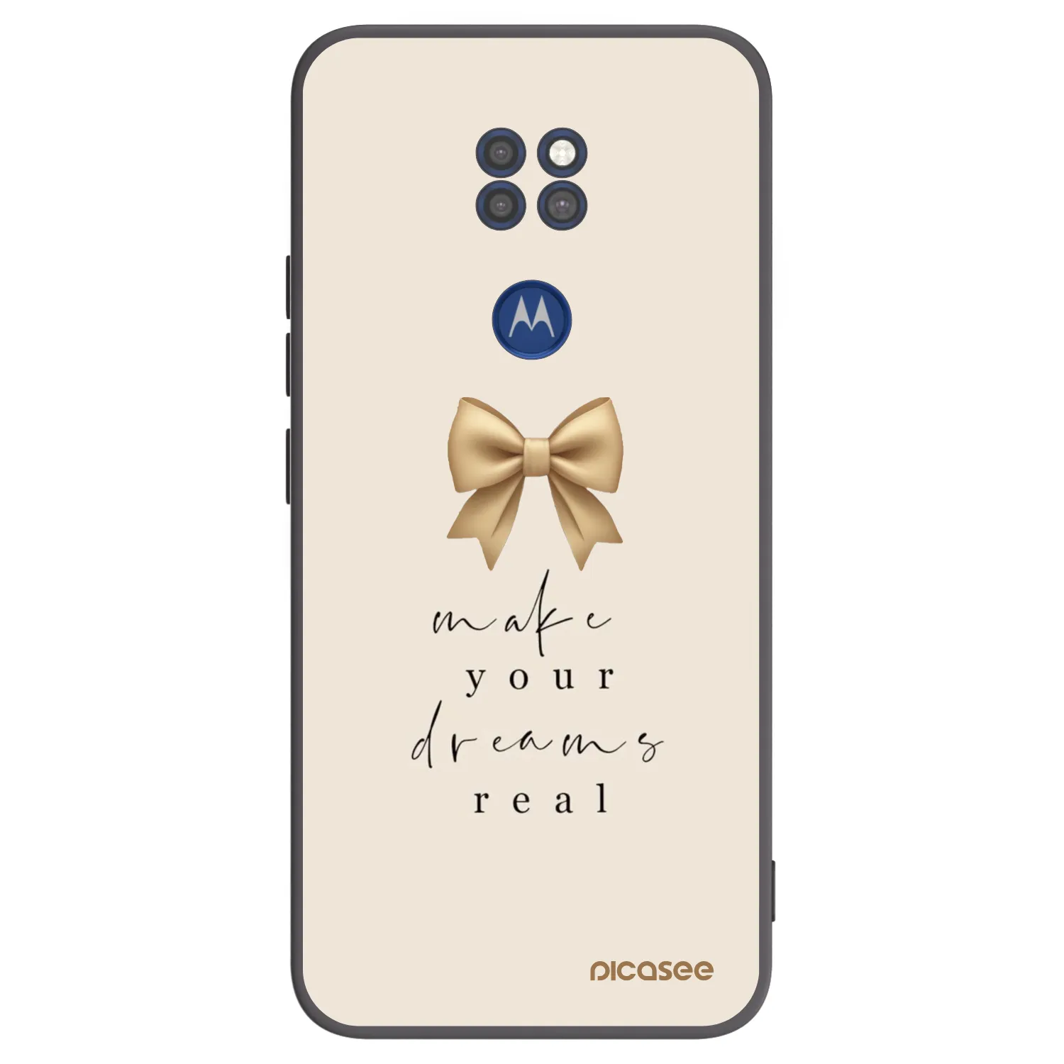Picasee crna silikonska maskica za Motorola Moto G9 Play - Golden Dream