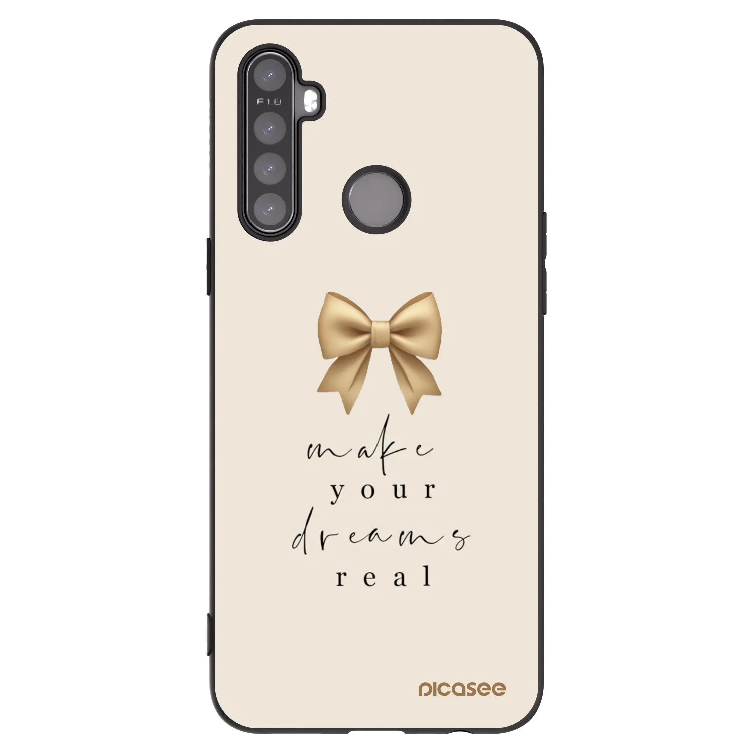 Picasee crna silikonska maskica za Realme 5 - Golden Dream