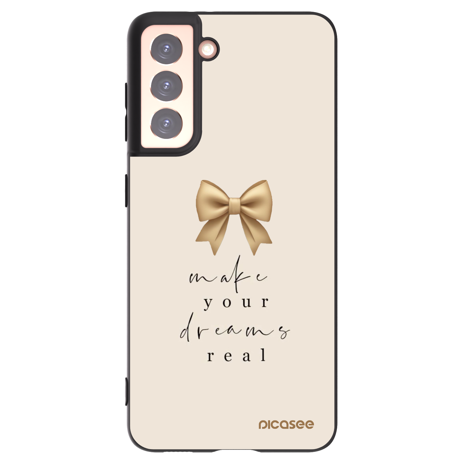 Picasee crna silikonska maskica za Samsung Galaxy S21 5G G991B - Golden Dream