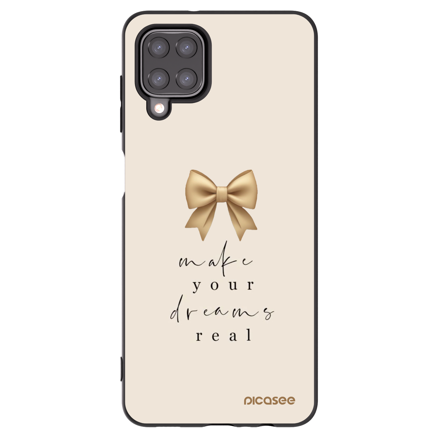 Picasee crna silikonska maskica za Samsung Galaxy A12 A125F - Golden Dream